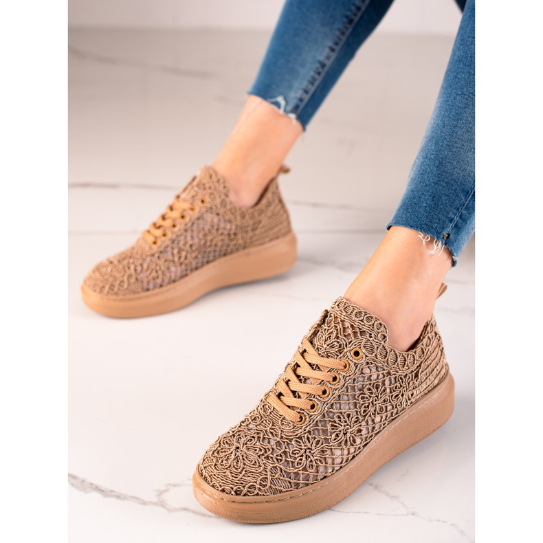 ARTIKER Openwork Sneakers On The Platform beige 1