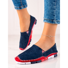 ARTIKER Leather Slipons red navy blue 1