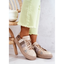 Leather Sports Shoes On the Platform Maciejka 05482-04 Beige 2 Leather Sports Shoes On the Platform Maciejka 05482-04 Beige 2