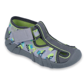 Befado children's shoes 190P094 grey green 1 Befado children's shoes 190P094 grey green 1