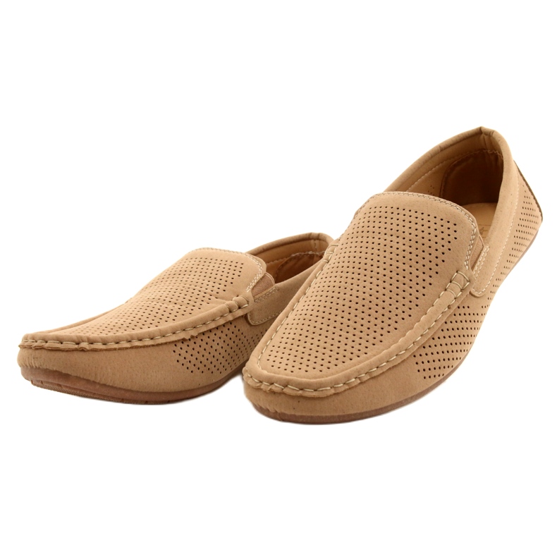NEWS Men's beige moccasin shoes 22MN26-4873 2
