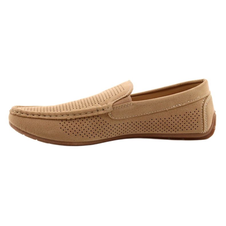 NEWS Men's beige moccasin shoes 22MN26-4873 1