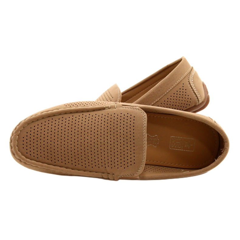NEWS Men's beige moccasin shoes 22MN26-4873 4