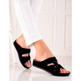 Comfortable and lightweight VINCEZA slippers black 1