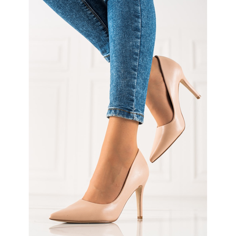 Goodin Classic high heels made of eco leather beige 2