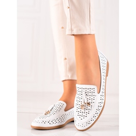 Goodin Leather Loafers With Ornament white 1