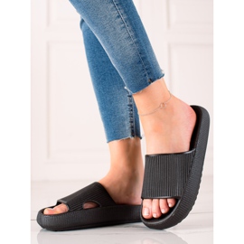 TRENDI Black Slippers 2 TRENDI Black Slippers 2