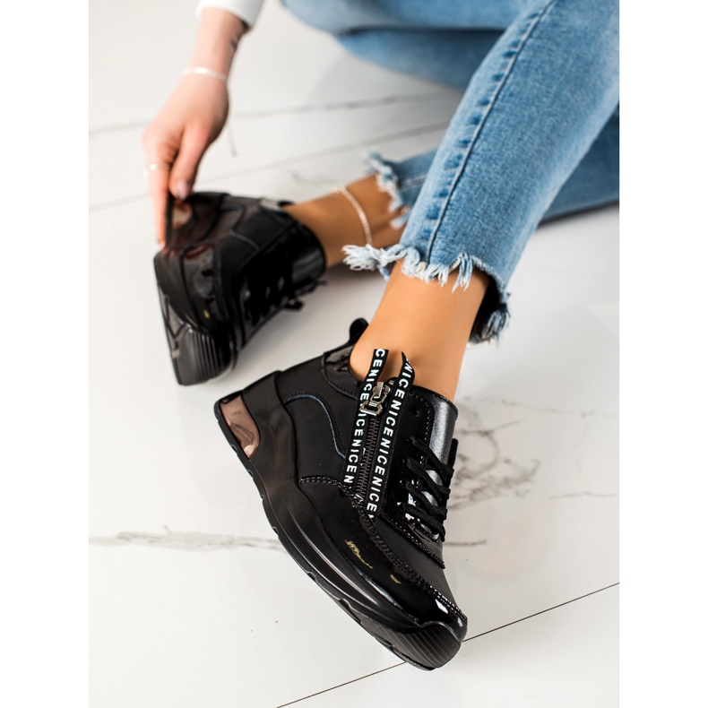 Goodin Leather Sneakers With A Zipper black 2