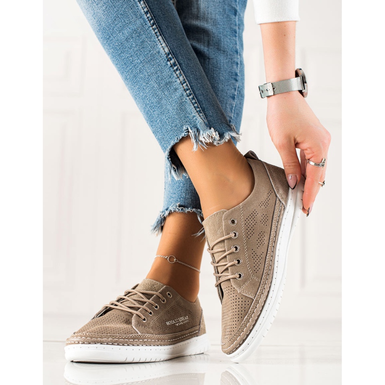 Goodin Casual Leather Sneakers beige 2