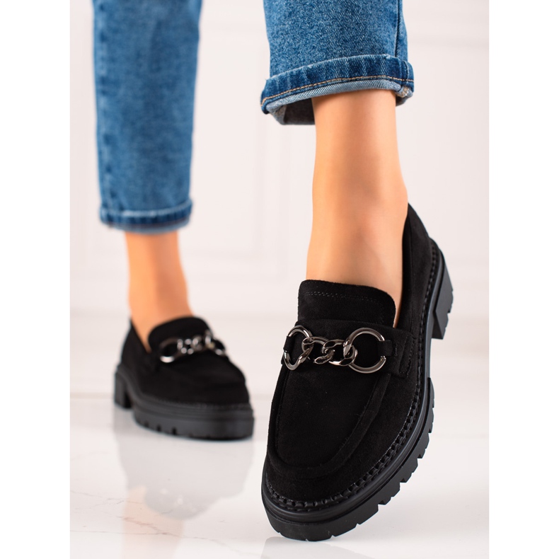 Fashionable loafers on the LA.FI platform black 1