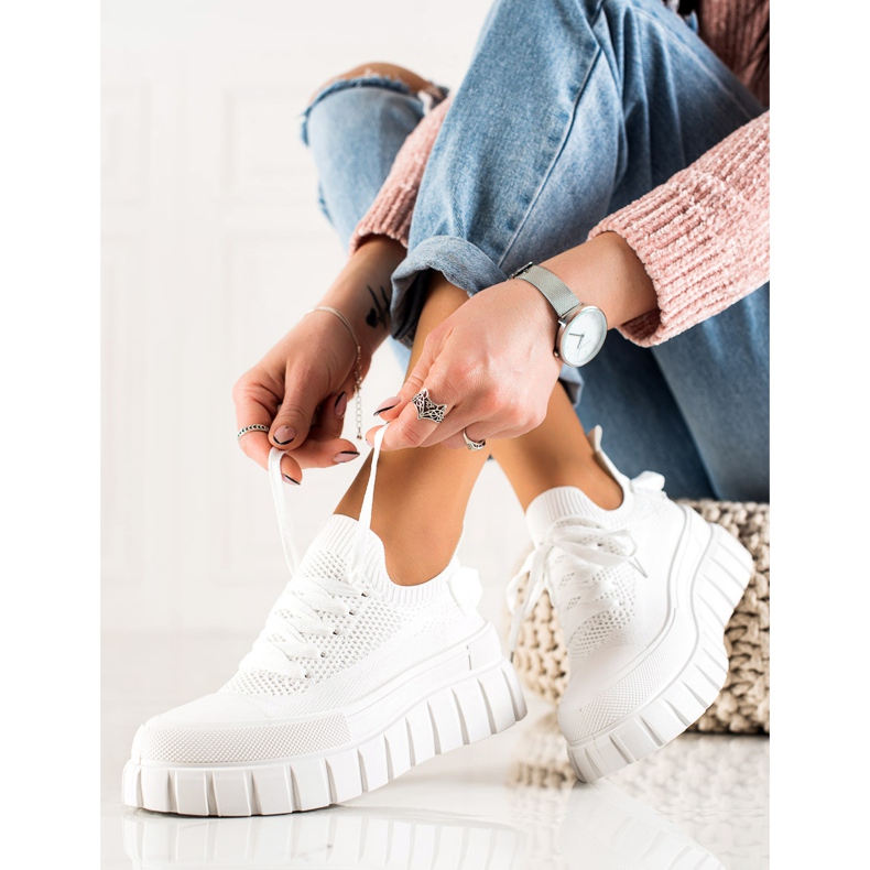 TRENDI Fashion Sneakers On The Platform white 1