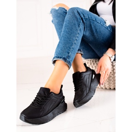TRENDI Black Sneakers With Eco Leather 1