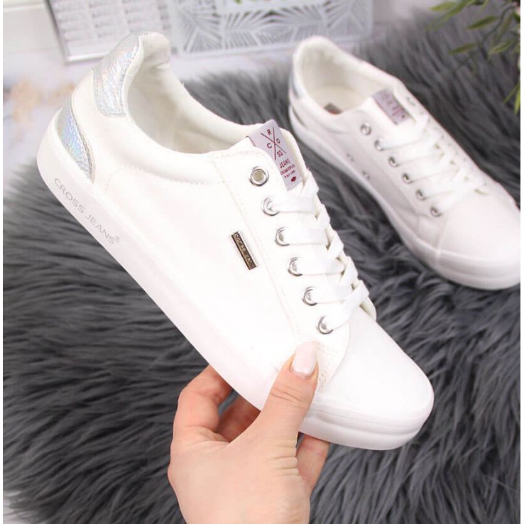 Textile Cross Jeans W JJ2R4038C white sneakers silver 1