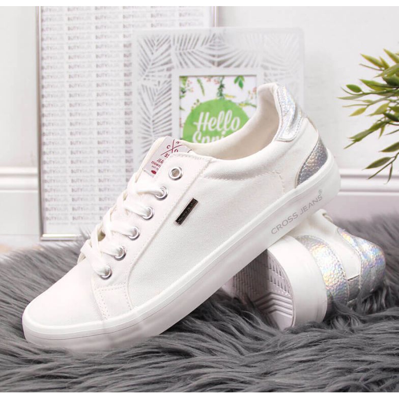 Textile Cross Jeans W JJ2R4038C white sneakers silver 2