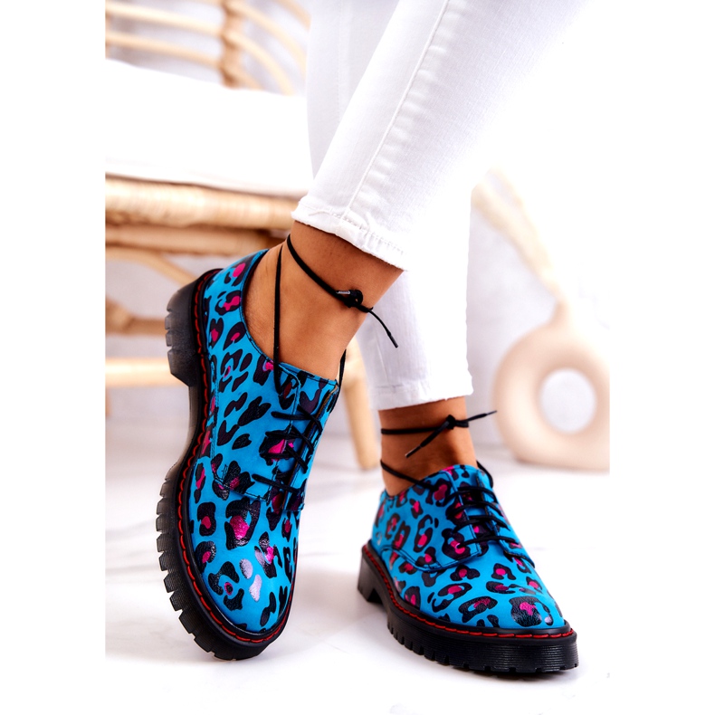 Women's Oxfords Maciejka 04087-47 Leather Shoes Blue multicolored 2