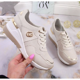 Leather sneakers S.Barski W OLI149 beige 1 Leather sneakers S.Barski W OLI149 beige 1