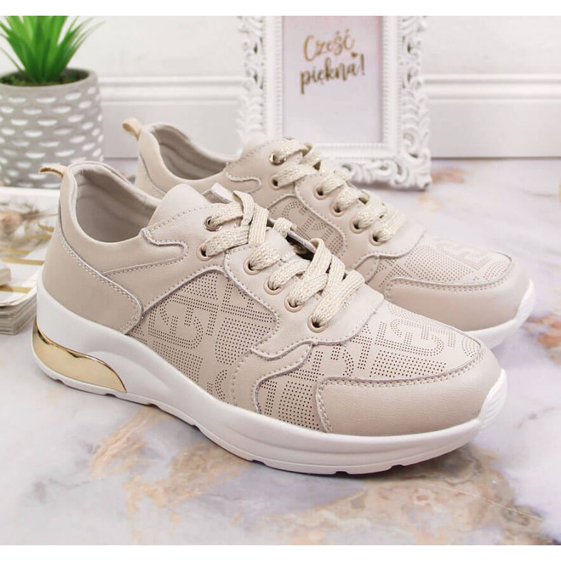 Leather sneakers S.Barski W OLI150 beige 2 Leather sneakers S.Barski W OLI150 beige 2