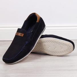 Leather loafers Bugatti M HH153084 navy blue 1