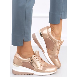 Champagne wedge sneakers Bene Champagne pink golden 1