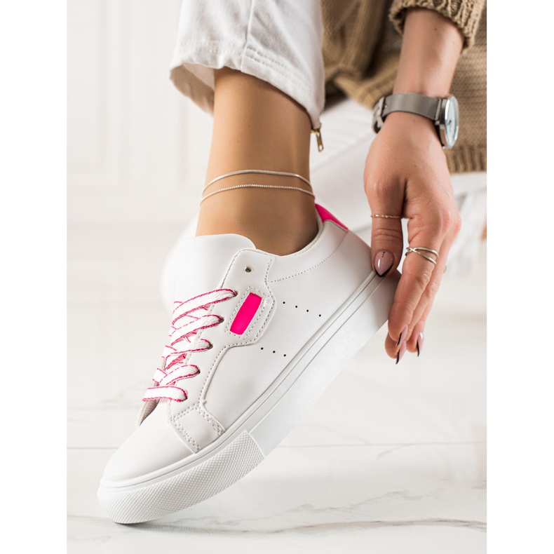 TRENDI White Sport Shoes With Eco Leather 1 TRENDI White Sport Shoes With Eco Leather 1