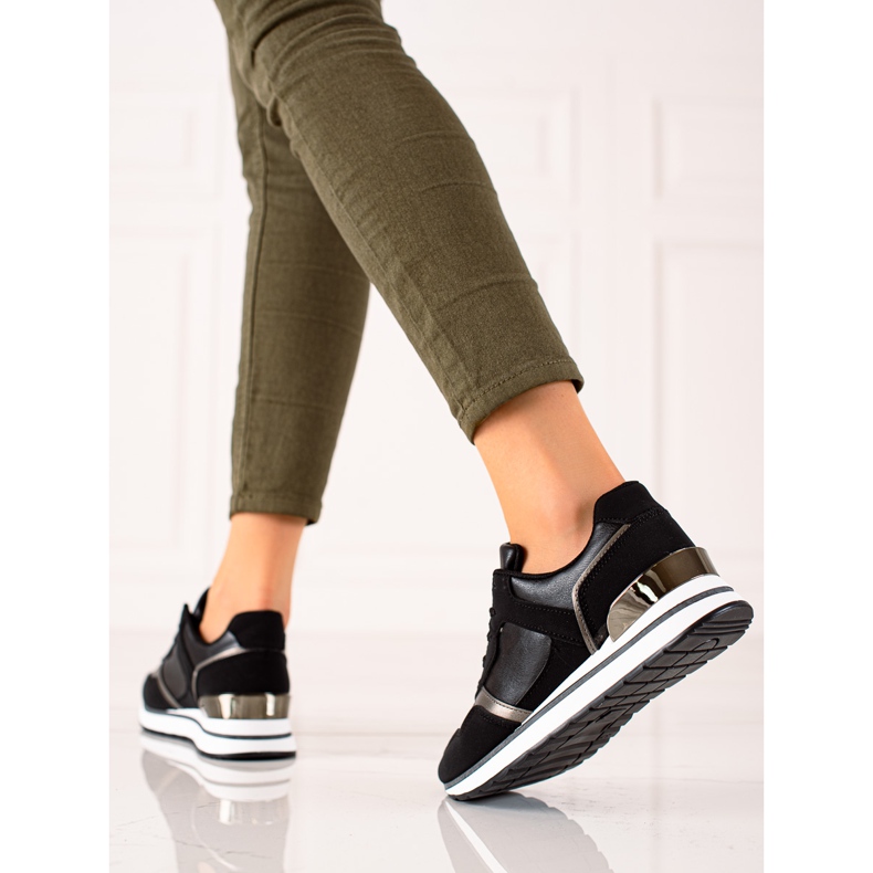 TRENDI Black Sneakers On The Platform 2