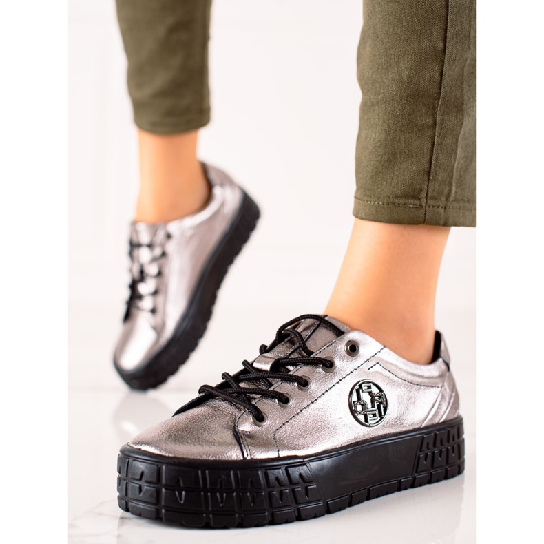 Filippo Leather Sneakers On The Platform beige 2