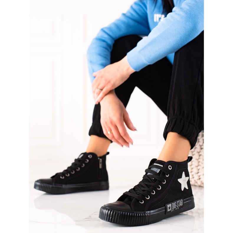 Women's High-top Sneakers Big Star JJ274380 black 2 Women's High-top Sneakers Big Star JJ274380 black 2