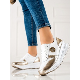 Filippo Classic Leather Sneakers white golden 1