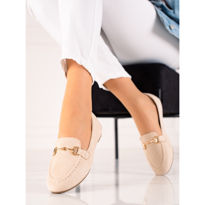 Beige stylish VINCEZA loafers 2