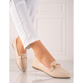 Beige stylish VINCEZA loafers 1