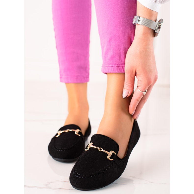 Black stylish VINCEZA loafers 2