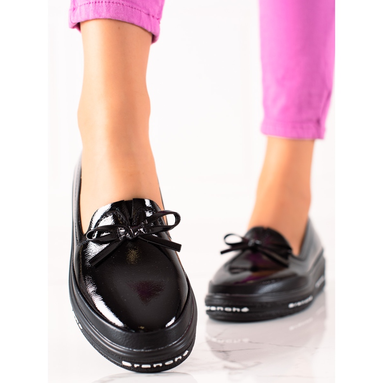 Light shoes loafers on the VINCEZA platform black 1