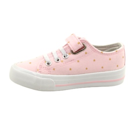 Sneakers With Velcro Silver Atletico Stars WY21383 Pink golden 1