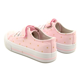 Sneakers With Velcro Silver Atletico Stars WY21383 Pink golden 5
