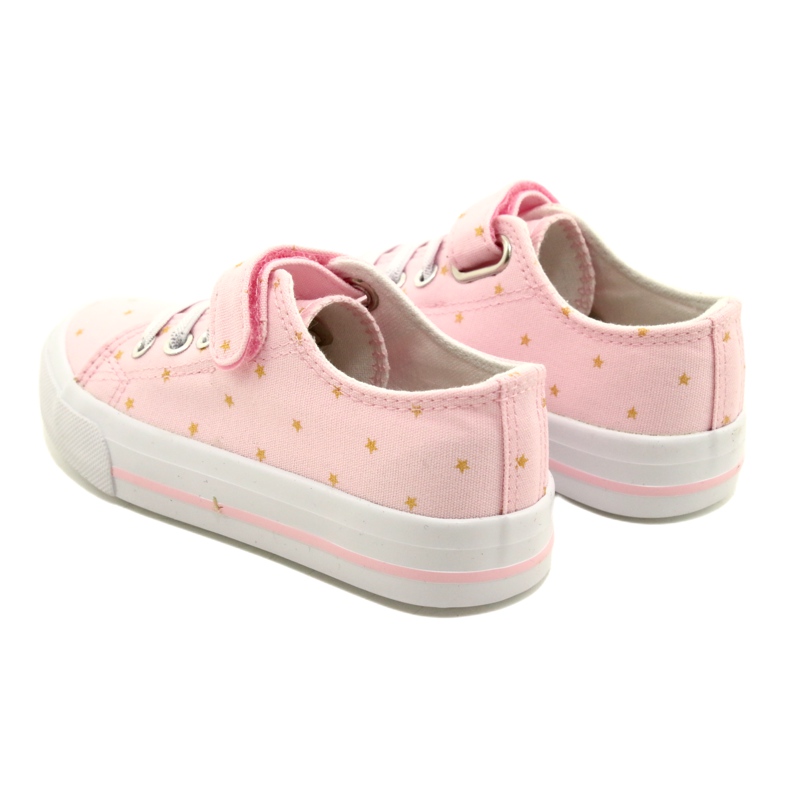 Sneakers With Velcro Silver Atletico Stars WY21383 Pink golden 5