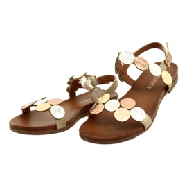 M.Daszyński Sandals golden wheels Daszyński MR1958-1 Gold beige silver 2