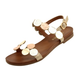 M.Daszyński Sandals golden wheels Daszyński MR1958-1 Gold beige silver 3