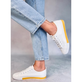 White women's sneakers Twerd Yellow 2