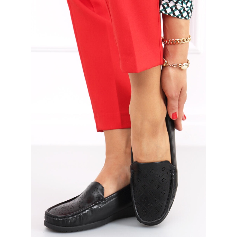 Cukki Black openwork loafers for women 1