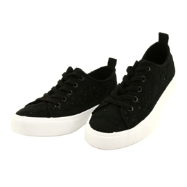 Atletico Girls' sneakers slip -in lace Wy20763 black 2 Atletico Girls' sneakers slip -in lace Wy20763 black 2