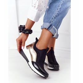 Evento wedge sneakers 21PB35-4000 black golden 1