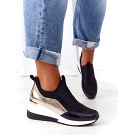 Evento wedge sneakers 21PB35-4000 black golden 2