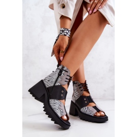Maciejka 05321-03 Gray and Black Leather Booties silver 2