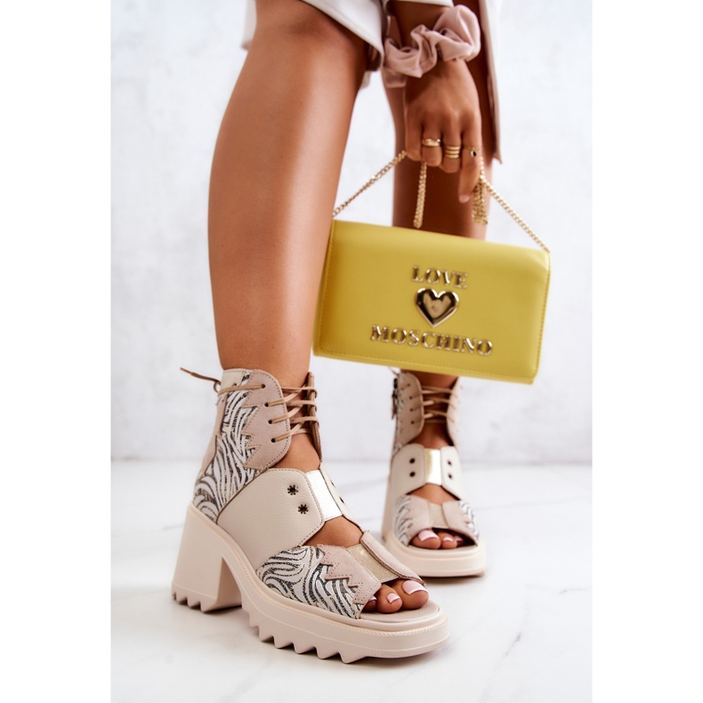 Leather Boots On Zipper Maciejka 05321-04 Beige 2