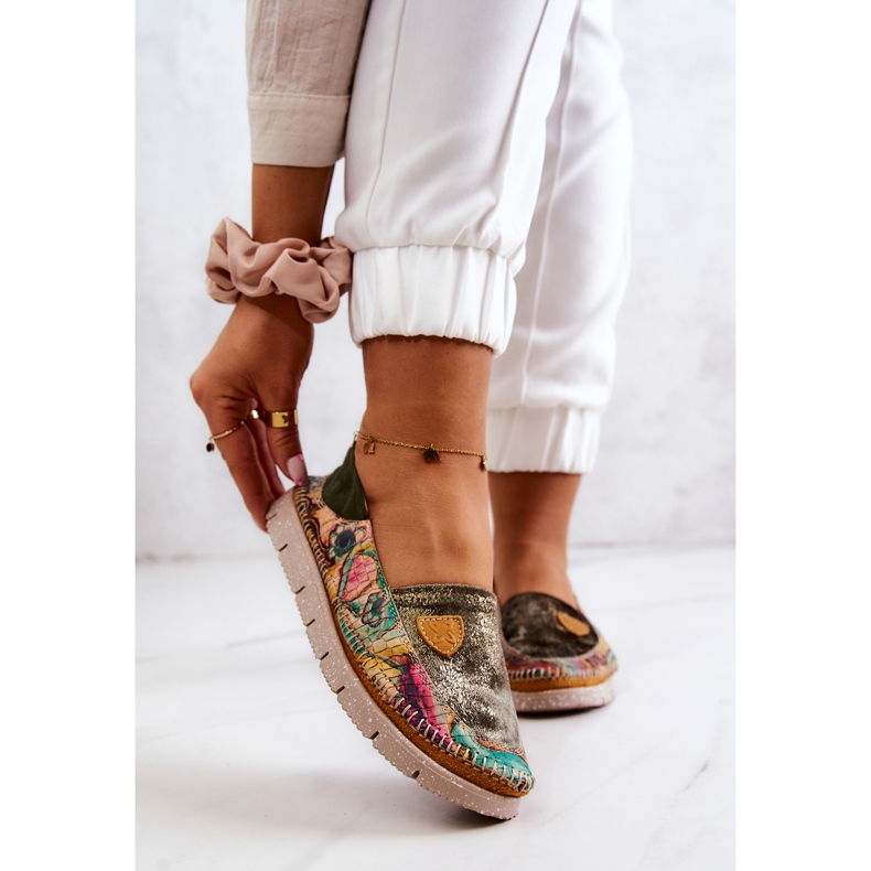 Women's Leather Loafers Maciejka 05434-09 Green multicolored 1 Women's Leather Loafers Maciejka 05434-09 Green multicolored 1