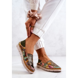 Women's Leather Loafers Maciejka 05434-09 Green multicolored 2 Women's Leather Loafers Maciejka 05434-09 Green multicolored 2