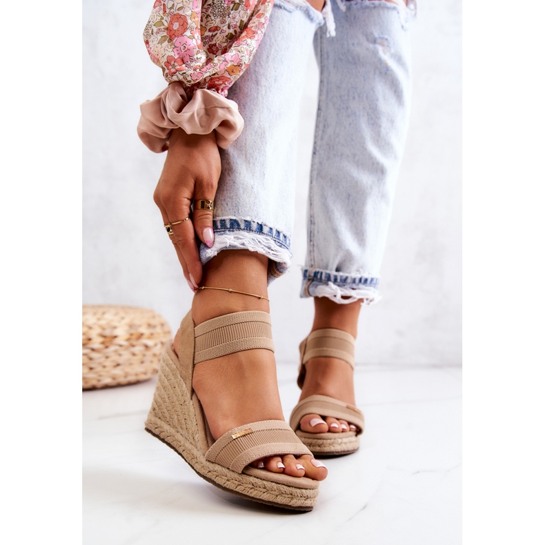 Women's Sandals On Wedge Big Star JJ274978 Beige 1 Women's Sandals On Wedge Big Star JJ274978 Beige 1