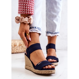Women's Sandals On Wedge Big Star JJ274977 Navy Blue 1