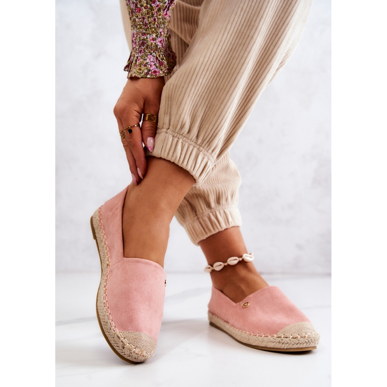 PE1 Women's Pink Joaquin Suede Espadrilles 2