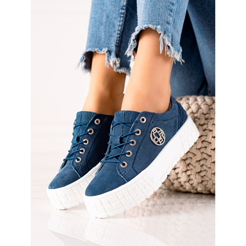Filippo Leather Sneakers On The Platform blue 1